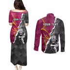 personalised-warriors-and-broncos-rugby-couples-matching-puletasi-dress-and-long-sleeve-button-shirts-2023-together-sporty-style