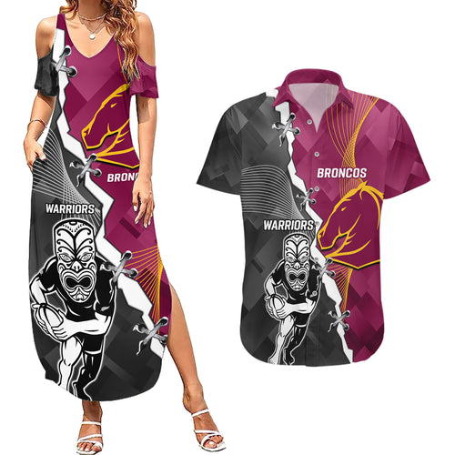 personalised-warriors-and-broncos-rugby-couples-matching-summer-maxi-dress-and-hawaiian-shirt-2023-together-sporty-style