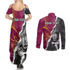personalised-warriors-and-broncos-rugby-couples-matching-summer-maxi-dress-and-long-sleeve-button-shirts-2023-together-sporty-style