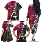 personalised-warriors-and-broncos-rugby-family-matching-off-shoulder-long-sleeve-dress-and-hawaiian-shirt-2023-together-sporty-style