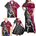 personalised-warriors-and-broncos-rugby-family-matching-off-shoulder-maxi-dress-and-hawaiian-shirt-2023-together-sporty-style