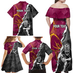 personalised-warriors-and-broncos-rugby-family-matching-off-shoulder-maxi-dress-and-hawaiian-shirt-2023-together-sporty-style