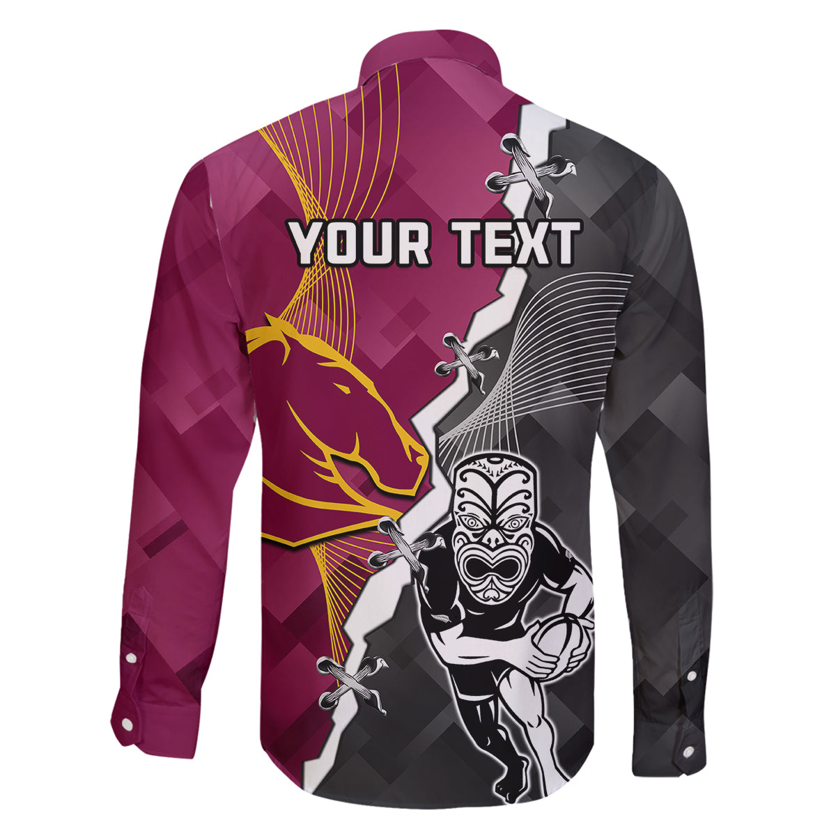personalised-warriors-and-broncos-rugby-family-matching-off-shoulder-maxi-dress-and-hawaiian-shirt-2023-together-sporty-style