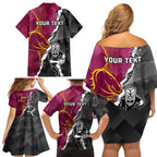 personalised-warriors-and-broncos-rugby-family-matching-off-shoulder-short-dress-and-hawaiian-shirt-2023-together-sporty-style