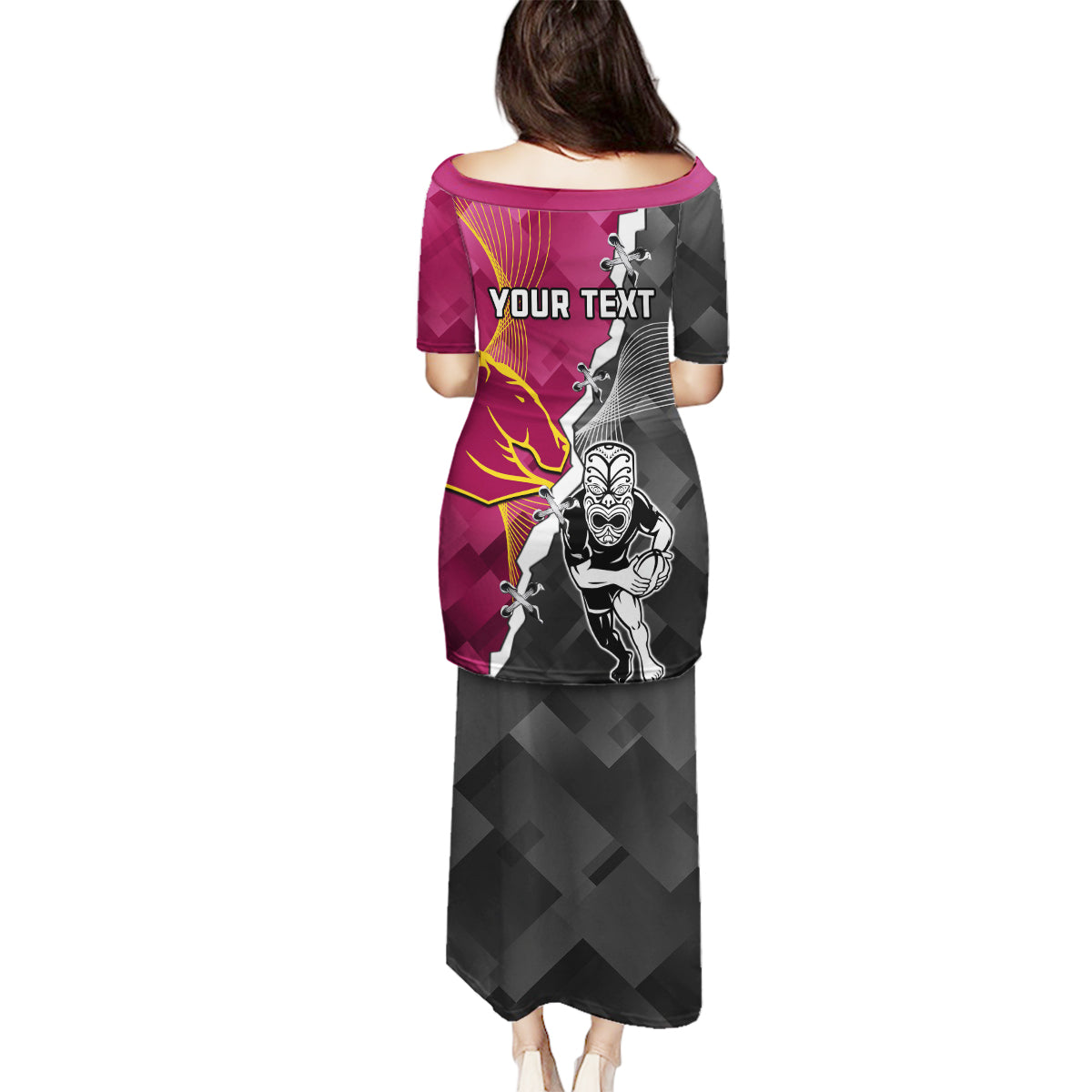 personalised-warriors-and-broncos-rugby-family-matching-puletasi-dress-and-hawaiian-shirt-2023-together-sporty-style