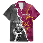 personalised-warriors-and-broncos-rugby-family-matching-summer-maxi-dress-and-hawaiian-shirt-2023-together-sporty-style