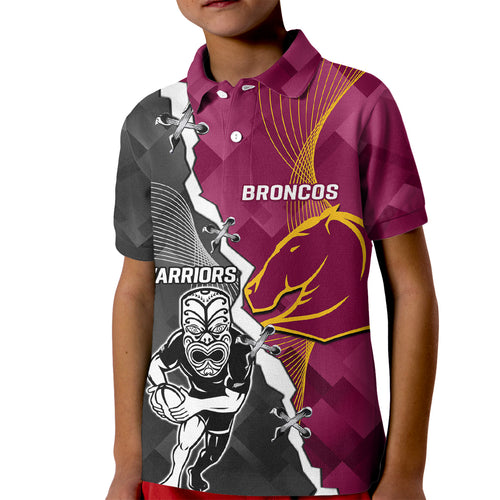 personalised-warriors-and-broncos-rugby-kid-polo-shirt-2023-together-sporty-style