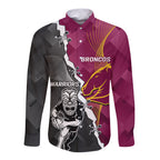 personalised-warriors-and-broncos-rugby-long-sleeve-button-shirt-2023-together-sporty-style