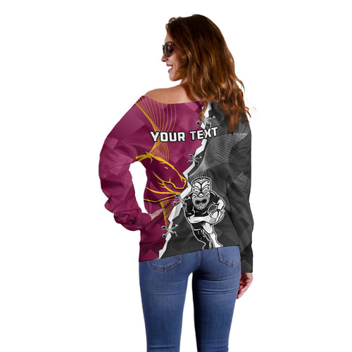 personalised-warriors-and-broncos-rugby-off-shoulder-sweater-2023-together-sporty-style