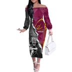 personalised-warriors-and-broncos-rugby-off-the-shoulder-long-sleeve-dress-2023-together-sporty-style