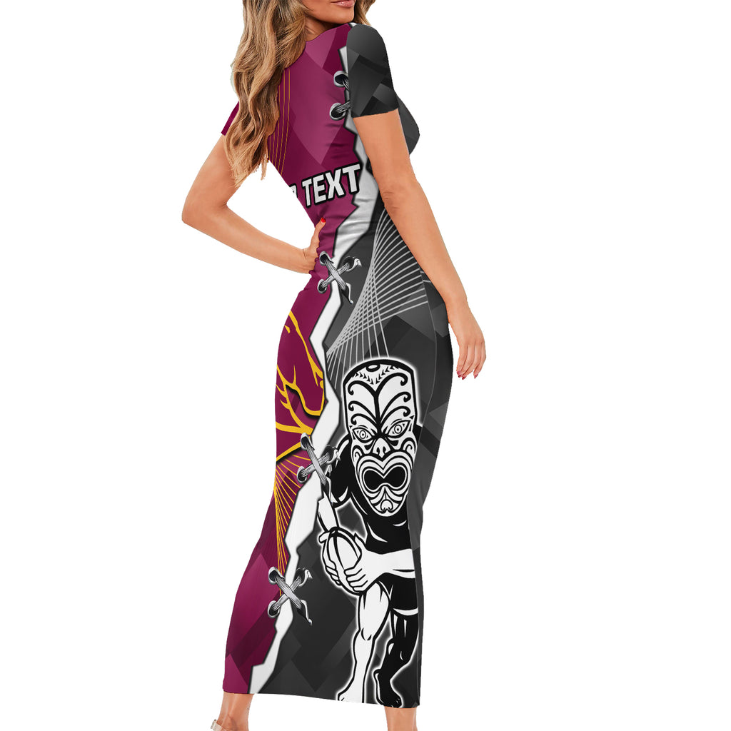 personalised-warriors-and-broncos-rugby-short-sleeve-bodycon-dress-2023-together-sporty-style