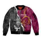 personalised-warriors-and-broncos-rugby-sleeve-zip-bomber-jacket-2023-together-sporty-style