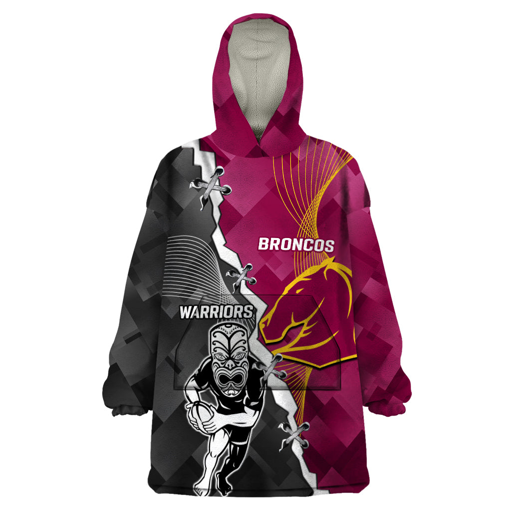 personalised-warriors-and-broncos-rugby-wearable-blanket-hoodie-2023-together-sporty-style