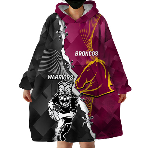 personalised-warriors-and-broncos-rugby-wearable-blanket-hoodie-2023-together-sporty-style