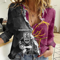 personalised-warriors-and-broncos-rugby-women-casual-shirt-2023-together-sporty-style