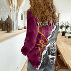 personalised-warriors-and-broncos-rugby-women-casual-shirt-2023-together-sporty-style