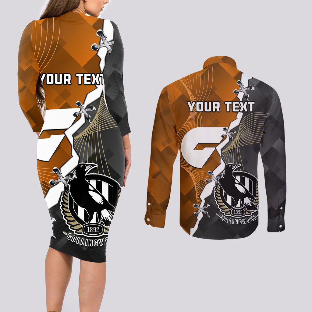personalised-collingwood-and-giants-football-couples-matching-long-sleeve-bodycon-dress-and-long-sleeve-button-shirts-2023-together-sporty-style