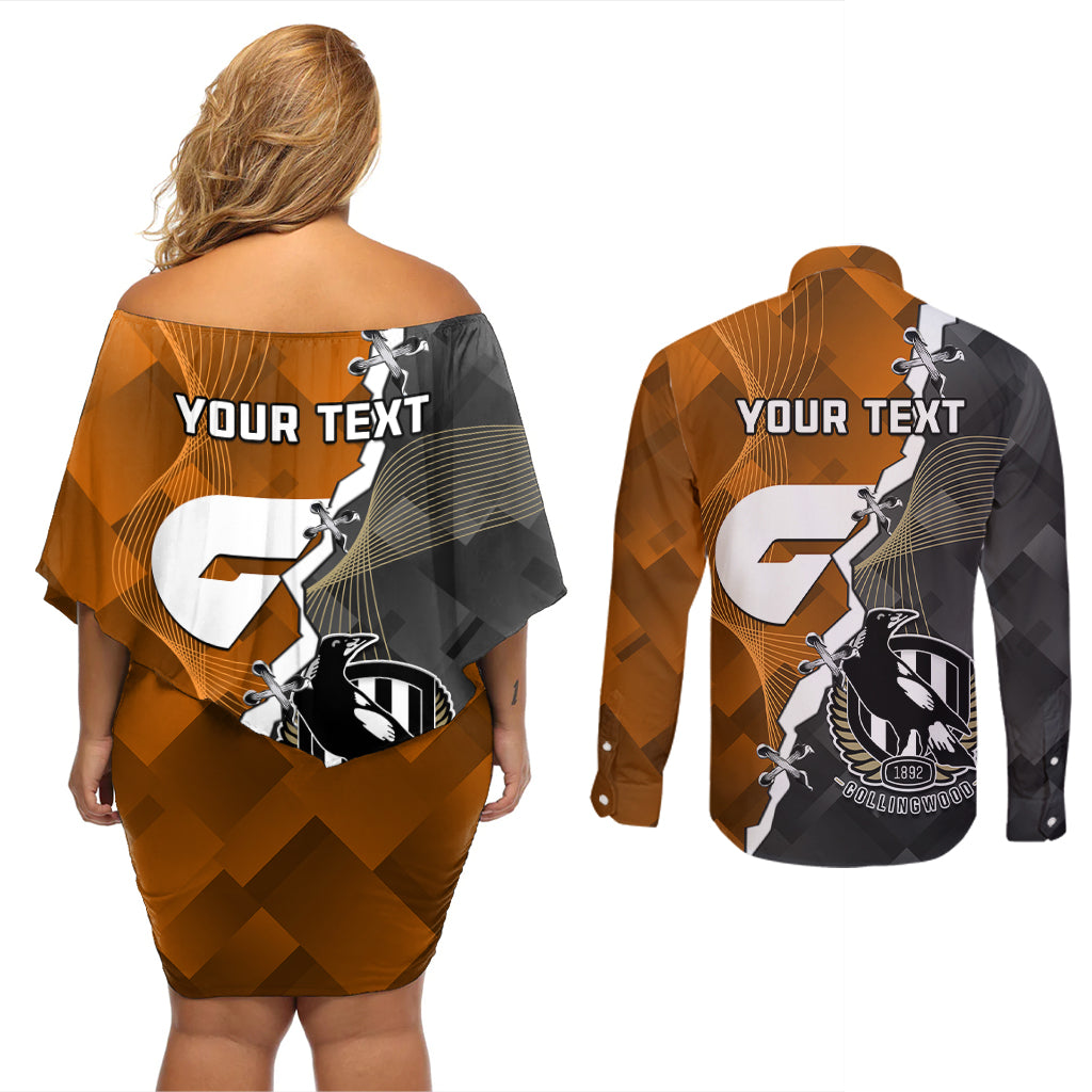 personalised-collingwood-and-giants-football-couples-matching-off-shoulder-short-dress-and-long-sleeve-button-shirts-2023-together-sporty-style
