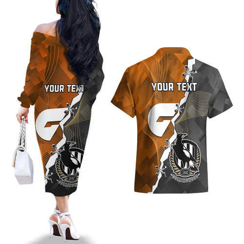 personalised-collingwood-and-giants-football-couples-matching-off-the-shoulder-long-sleeve-dress-and-hawaiian-shirt-2023-together-sporty-style