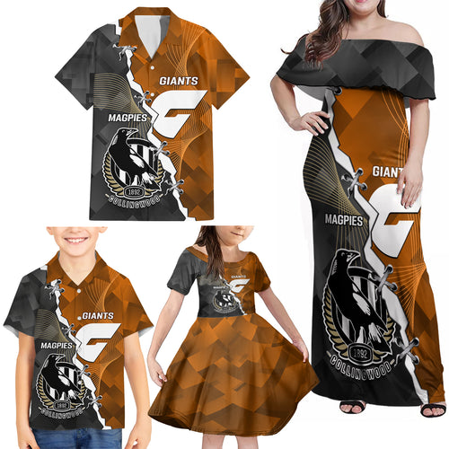 personalised-collingwood-and-giants-football-family-matching-off-shoulder-maxi-dress-and-hawaiian-shirt-2023-together-sporty-style