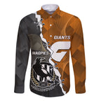personalised-collingwood-and-giants-football-family-matching-off-shoulder-maxi-dress-and-hawaiian-shirt-2023-together-sporty-style