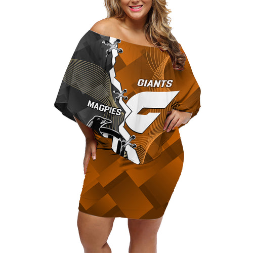 personalised-collingwood-and-giants-football-family-matching-off-shoulder-short-dress-and-hawaiian-shirt-2023-together-sporty-style