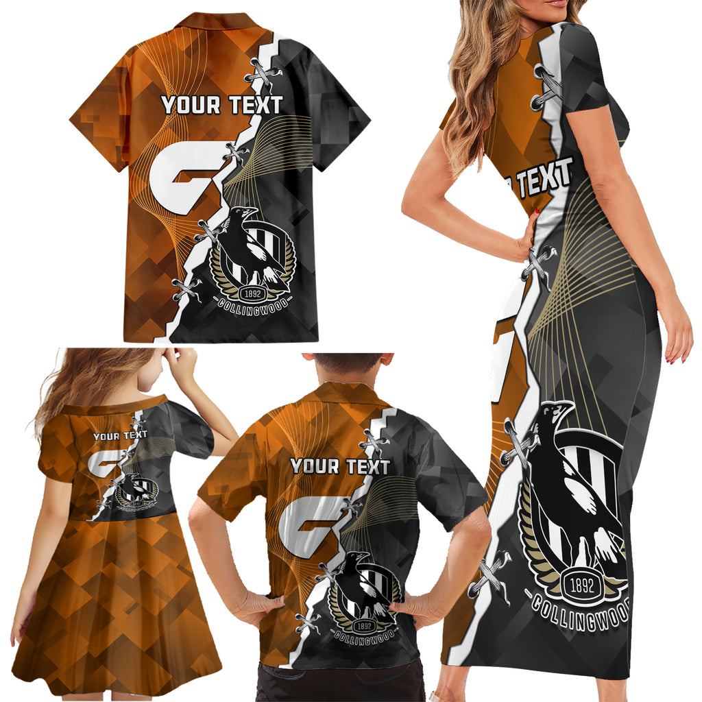 personalised-collingwood-and-giants-football-family-matching-short-sleeve-bodycon-dress-and-hawaiian-shirt-2023-together-sporty-style