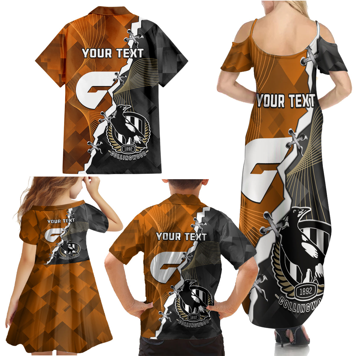 personalised-collingwood-and-giants-football-family-matching-summer-maxi-dress-and-hawaiian-shirt-2023-together-sporty-style