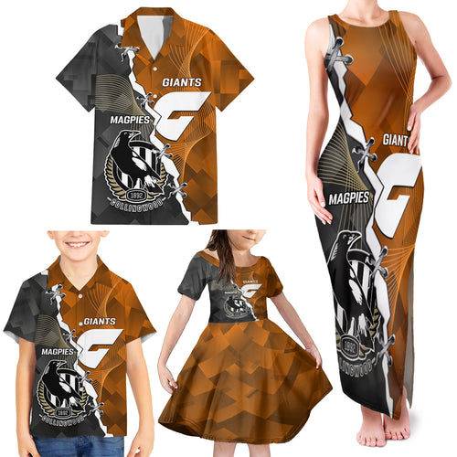 personalised-collingwood-and-giants-football-family-matching-tank-maxi-dress-and-hawaiian-shirt-2023-together-sporty-style
