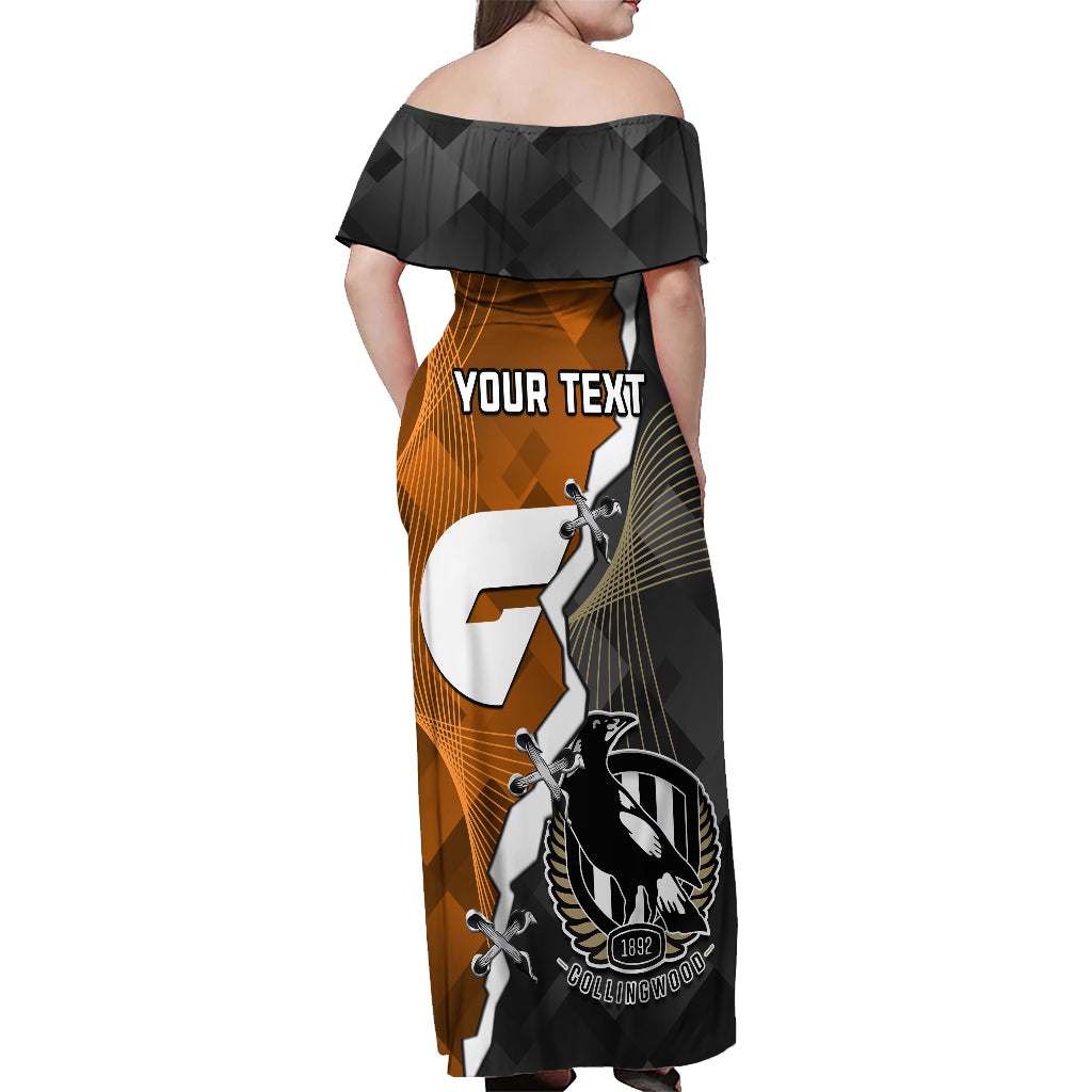 personalised-collingwood-and-giants-football-off-shoulder-maxi-dress-2023-together-sporty-style