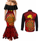 australia-walk-for-yes-couples-matching-mermaid-dress-and-long-sleeve-button-shirts-say-yes-to-australian-indigenous-voice