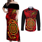 australia-walk-for-yes-couples-matching-off-shoulder-maxi-dress-and-long-sleeve-button-shirts-say-yes-to-australian-indigenous-voice