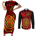 australia-walk-for-yes-couples-matching-short-sleeve-bodycon-dress-and-long-sleeve-button-shirts-say-yes-to-australian-indigenous-voice