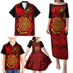 australia-walk-for-yes-family-matching-puletasi-dress-and-hawaiian-shirt-say-yes-to-australian-indigenous-voice