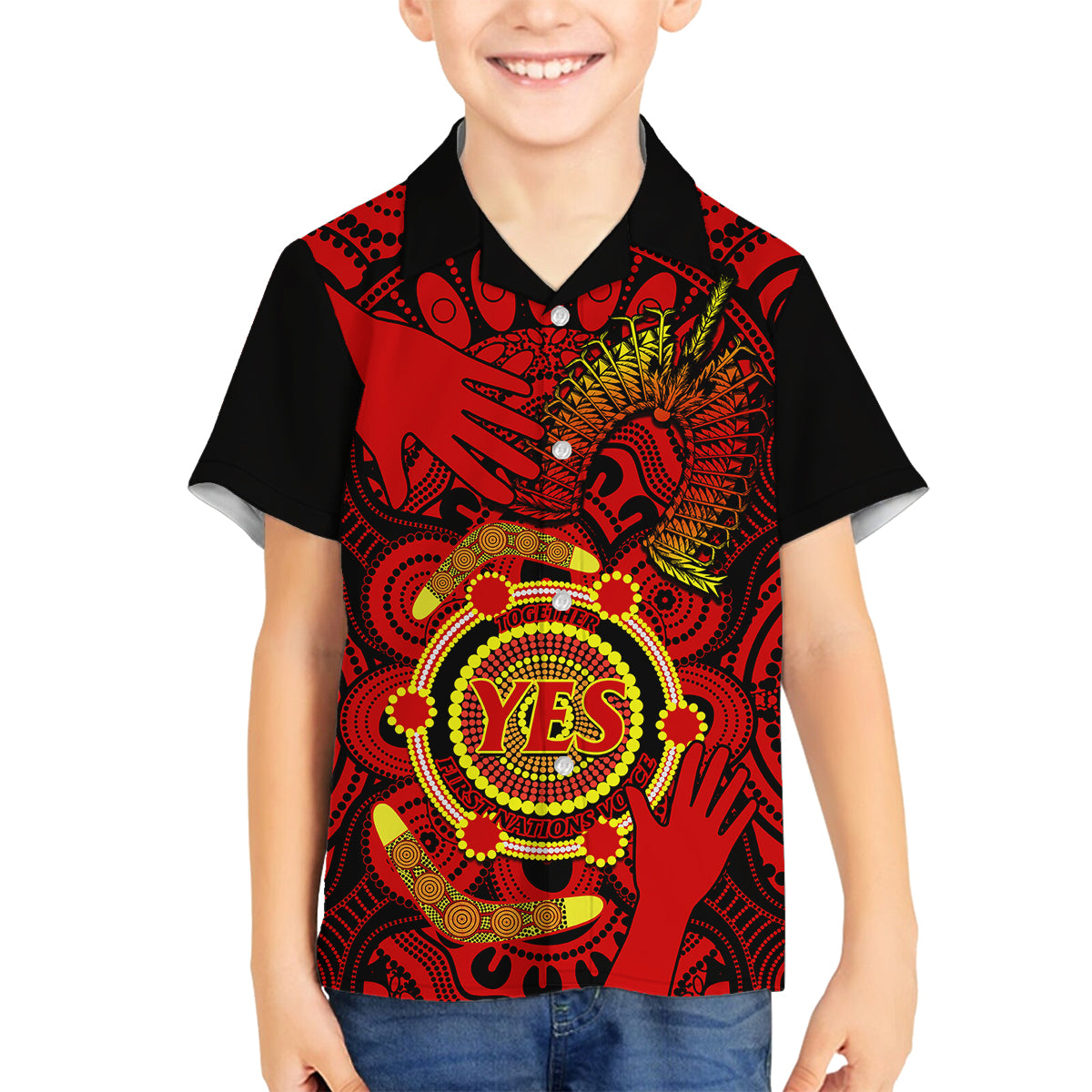 australia-walk-for-yes-kid-hawaiian-shirt-say-yes-to-australian-indigenous-voice
