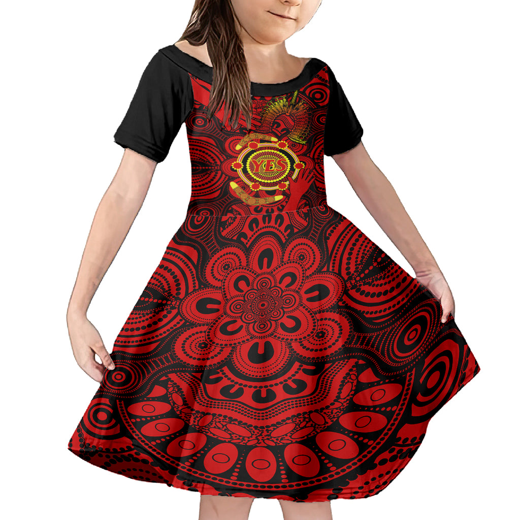 australia-walk-for-yes-kid-short-sleeve-dress-say-yes-to-australian-indigenous-voice