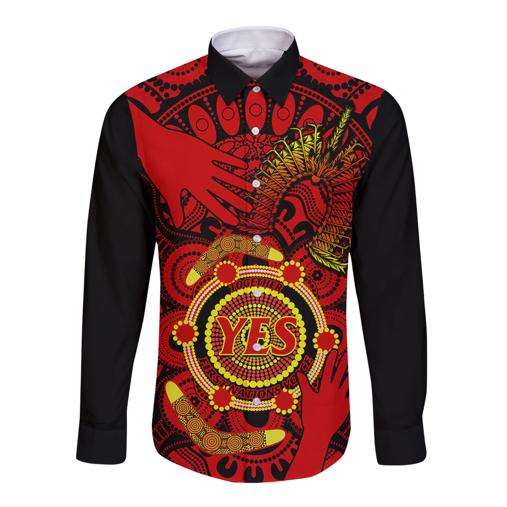australia-walk-for-yes-long-sleeve-button-shirt-say-yes-to-australian-indigenous-voice