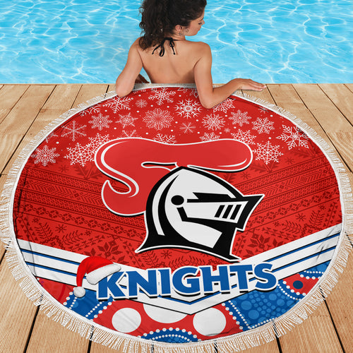 custom-knights-rugby-christmas-beach-blanket-merry-xmas-2023-mix-aboriginal-art
