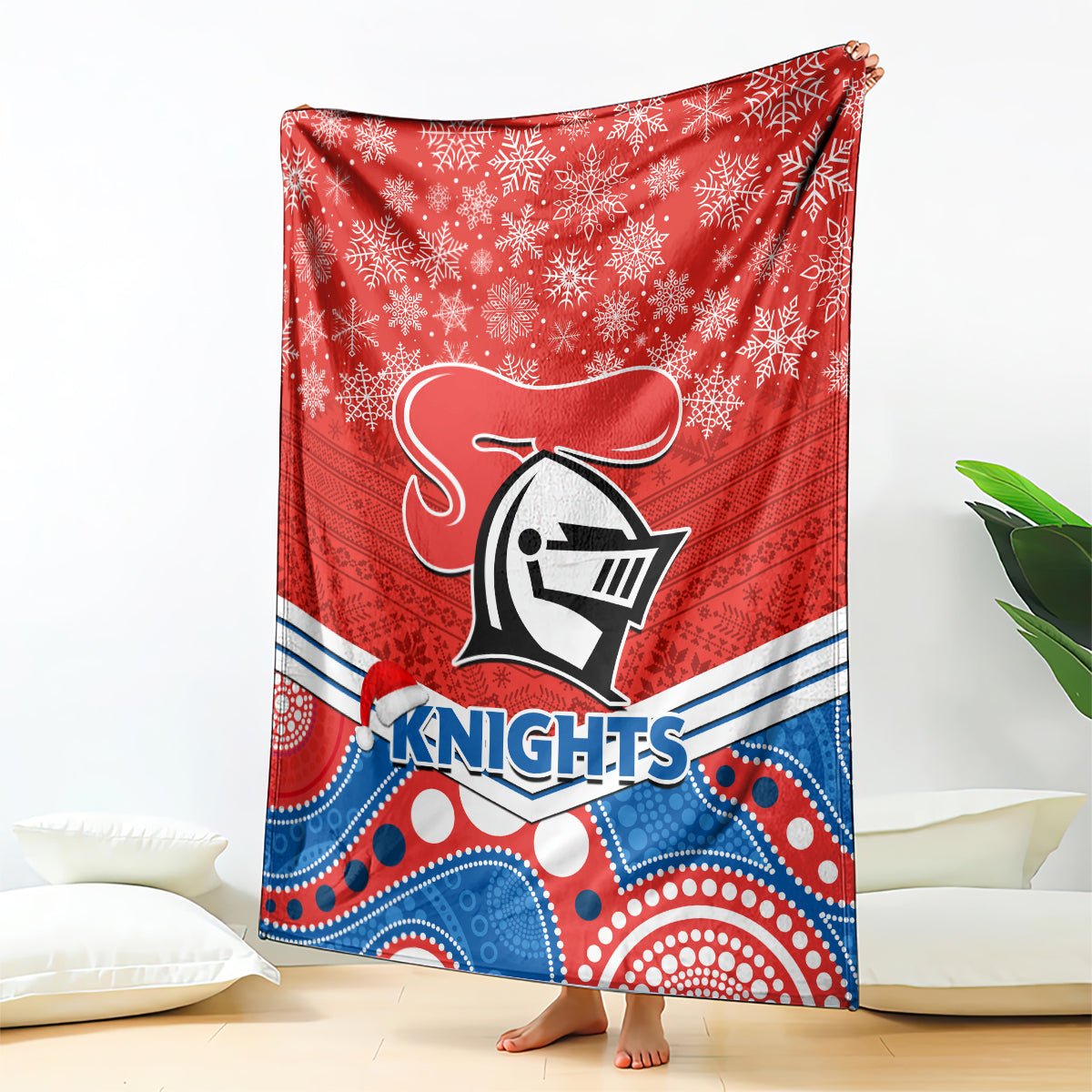 custom-knights-rugby-christmas-blanket-merry-xmas-2023-mix-aboriginal-art