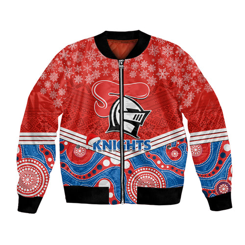 custom-knights-rugby-christmas-bomber-jacket-merry-xmas-2023-mix-aboriginal-art