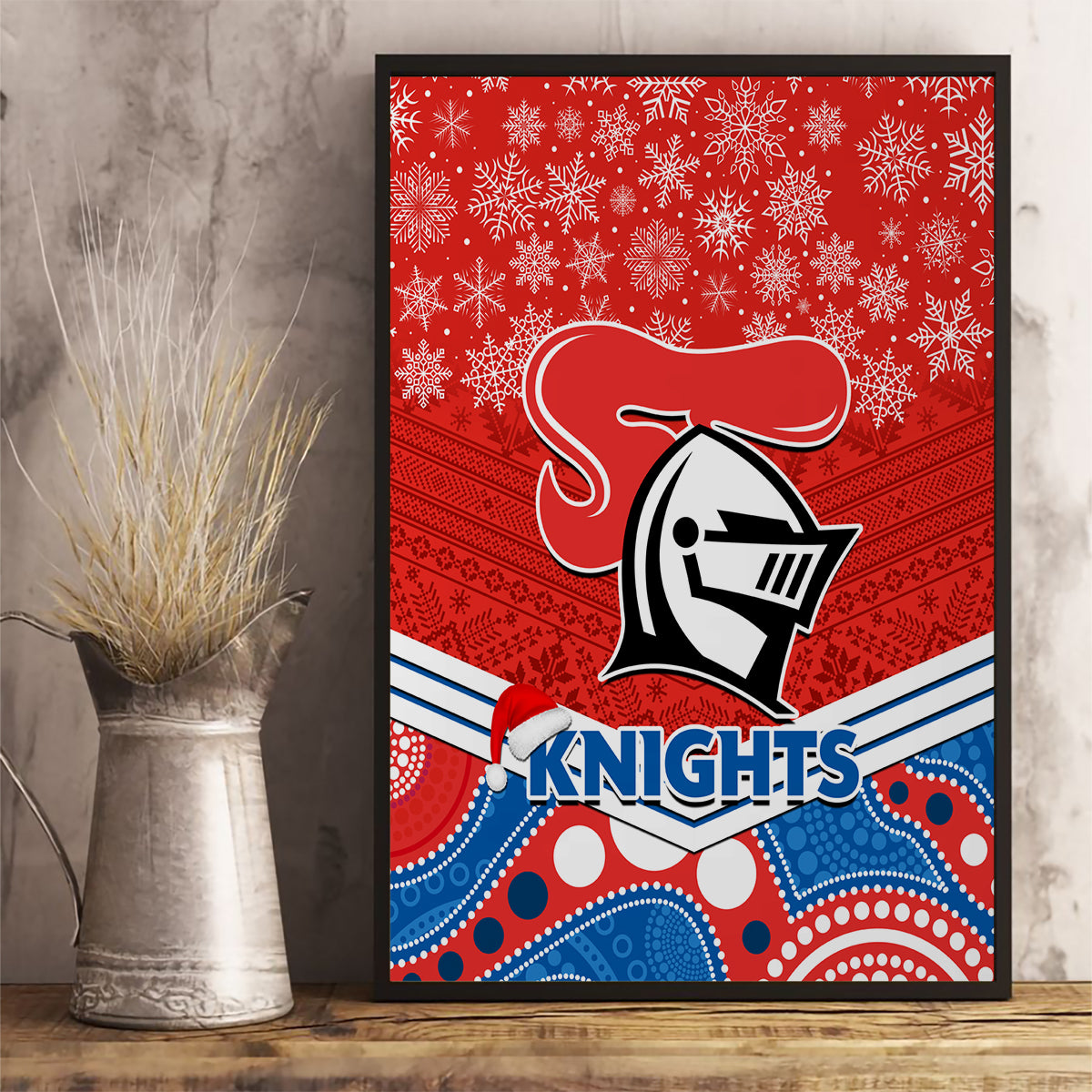 custom-knights-rugby-christmas-canvas-wall-art-merry-xmas-2023-mix-aboriginal-art