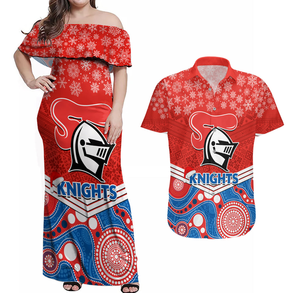 custom-knights-rugby-christmas-couples-matching-off-shoulder-maxi-dress-and-hawaiian-shirt-merry-xmas-2023-mix-aboriginal-art