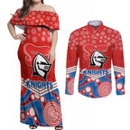 custom-knights-rugby-christmas-couples-matching-off-shoulder-maxi-dress-and-long-sleeve-button-shirt-merry-xmas-2023-mix-aboriginal-art