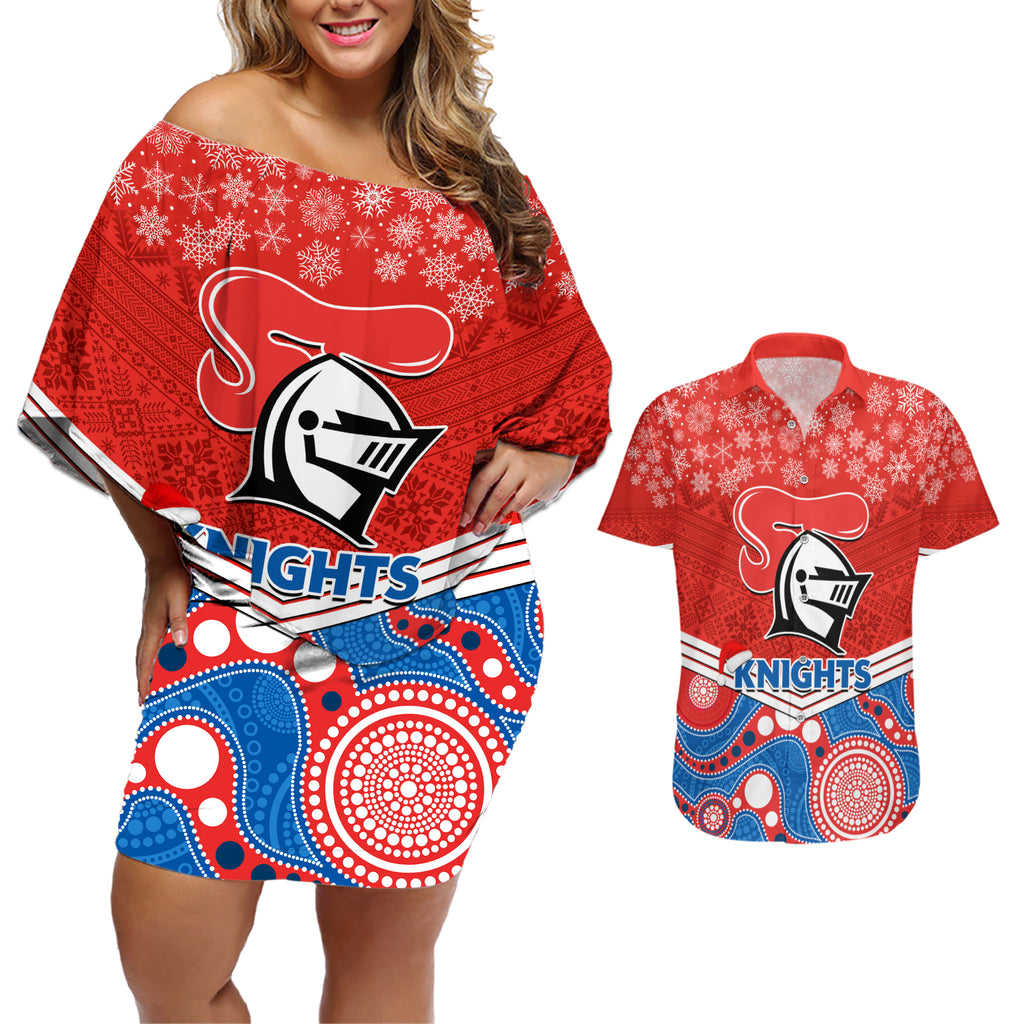 custom-knights-rugby-christmas-couples-matching-off-shoulder-short-dress-and-hawaiian-shirt-merry-xmas-2023-mix-aboriginal-art