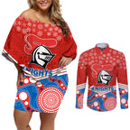 custom-knights-rugby-christmas-couples-matching-off-shoulder-short-dress-and-long-sleeve-button-shirt-merry-xmas-2023-mix-aboriginal-art