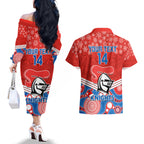 custom-knights-rugby-christmas-couples-matching-off-the-shoulder-long-sleeve-dress-and-hawaiian-shirt-merry-xmas-2023-mix-aboriginal-art