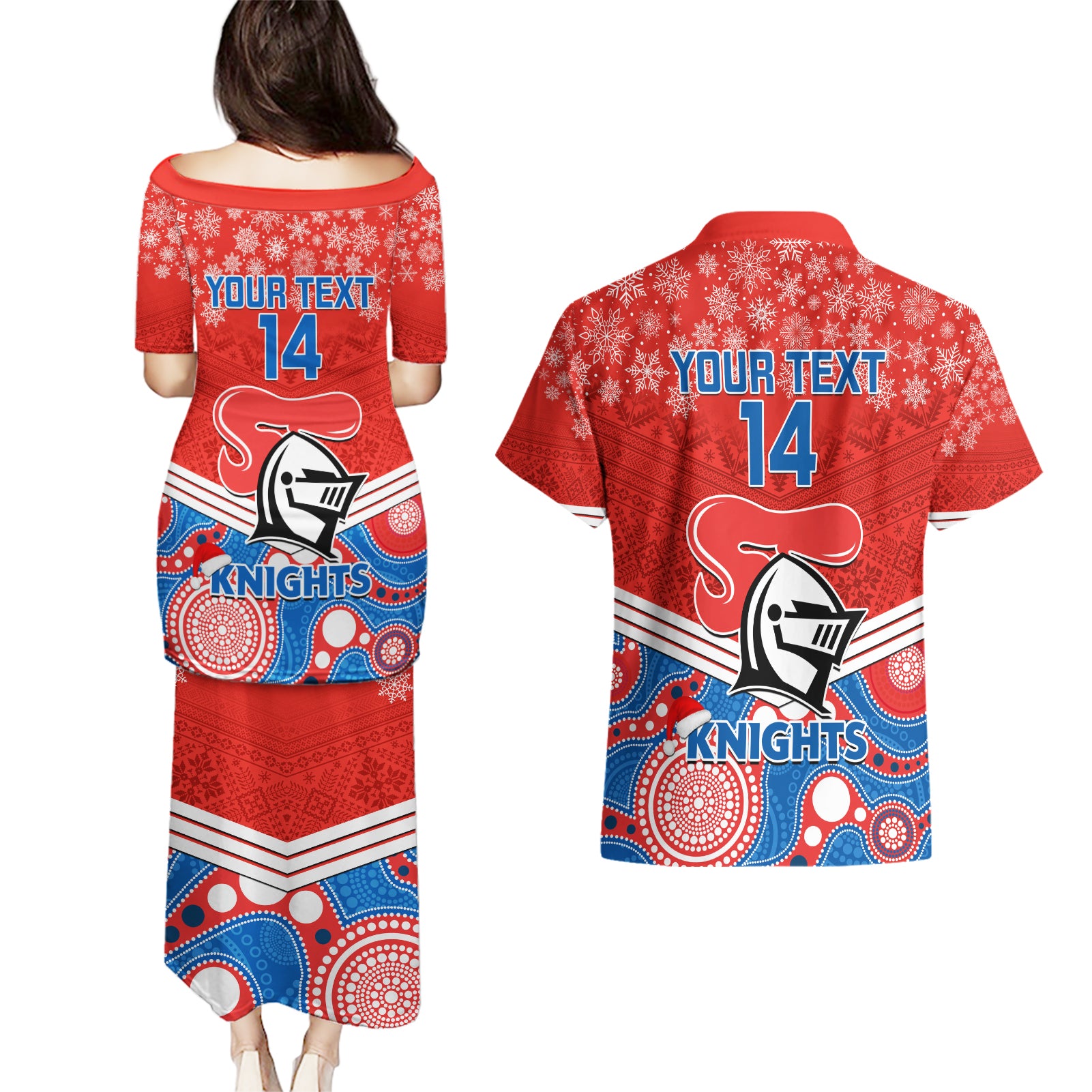 custom-knights-rugby-christmas-couples-matching-puletasi-dress-and-hawaiian-shirt-merry-xmas-2023-mix-aboriginal-art