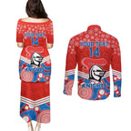 custom-knights-rugby-christmas-couples-matching-puletasi-dress-and-long-sleeve-button-shirt-merry-xmas-2023-mix-aboriginal-art