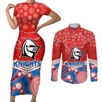 custom-knights-rugby-christmas-couples-matching-short-sleeve-bodycon-dress-and-long-sleeve-button-shirt-merry-xmas-2023-mix-aboriginal-art