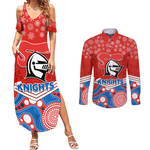 custom-knights-rugby-christmas-couples-matching-summer-maxi-dress-and-long-sleeve-button-shirt-merry-xmas-2023-mix-aboriginal-art